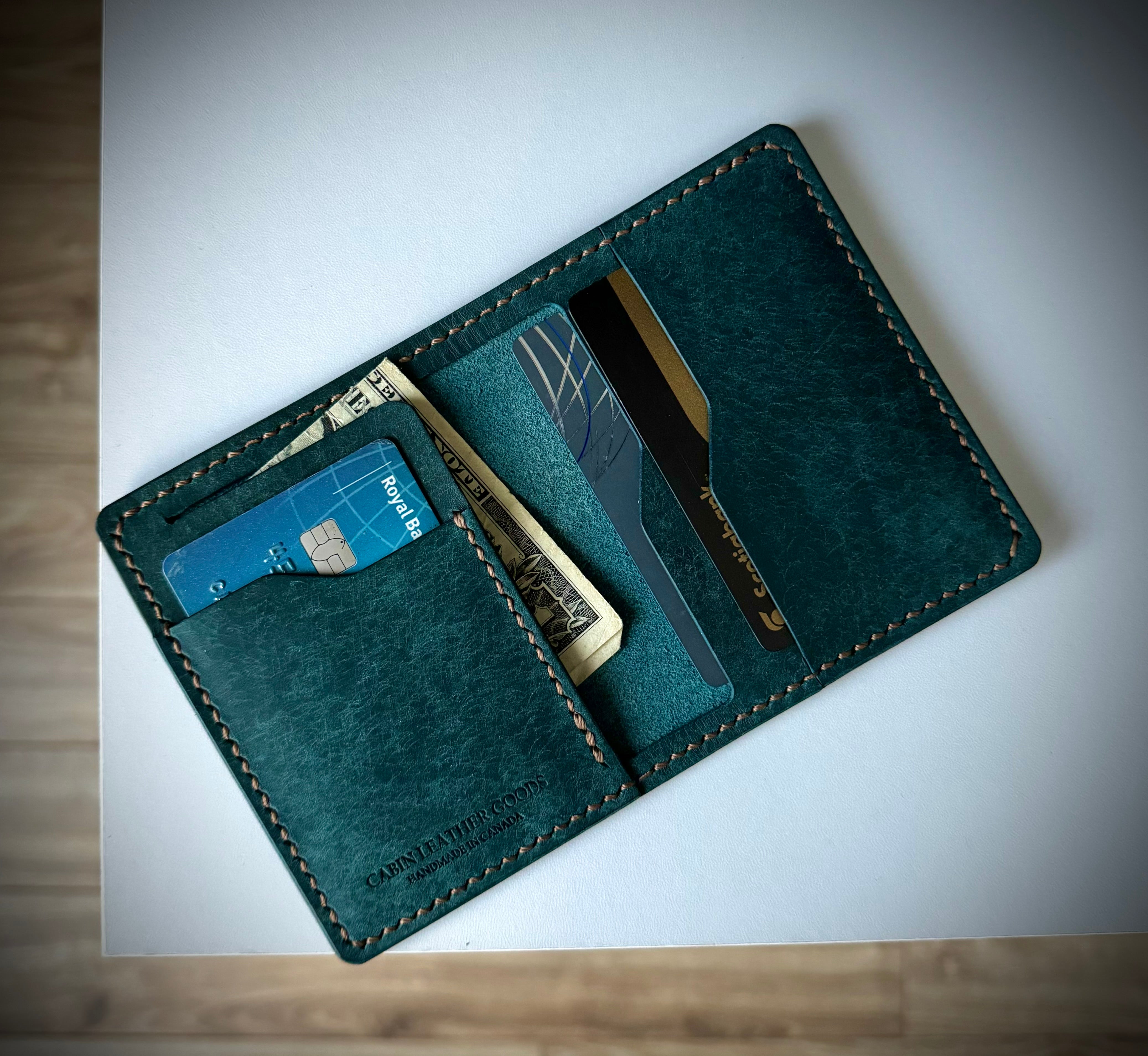 Slim Bi-Fold Wallet - Blue Buttero