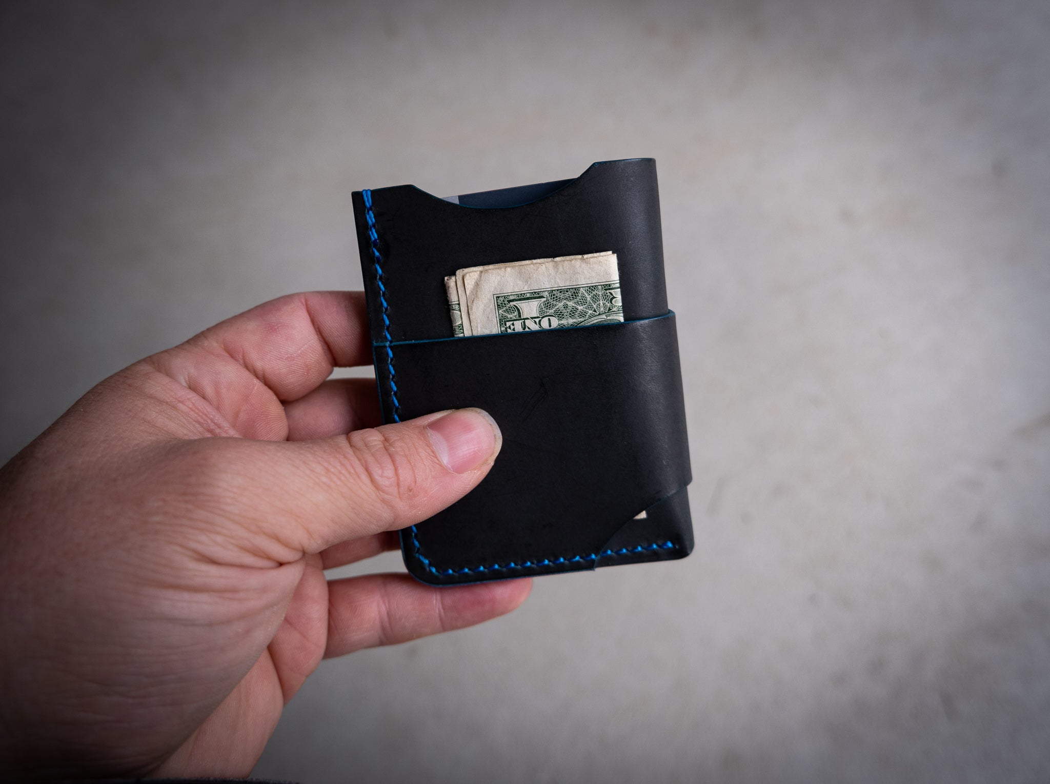 The James Wallet - Black Ghost Leather