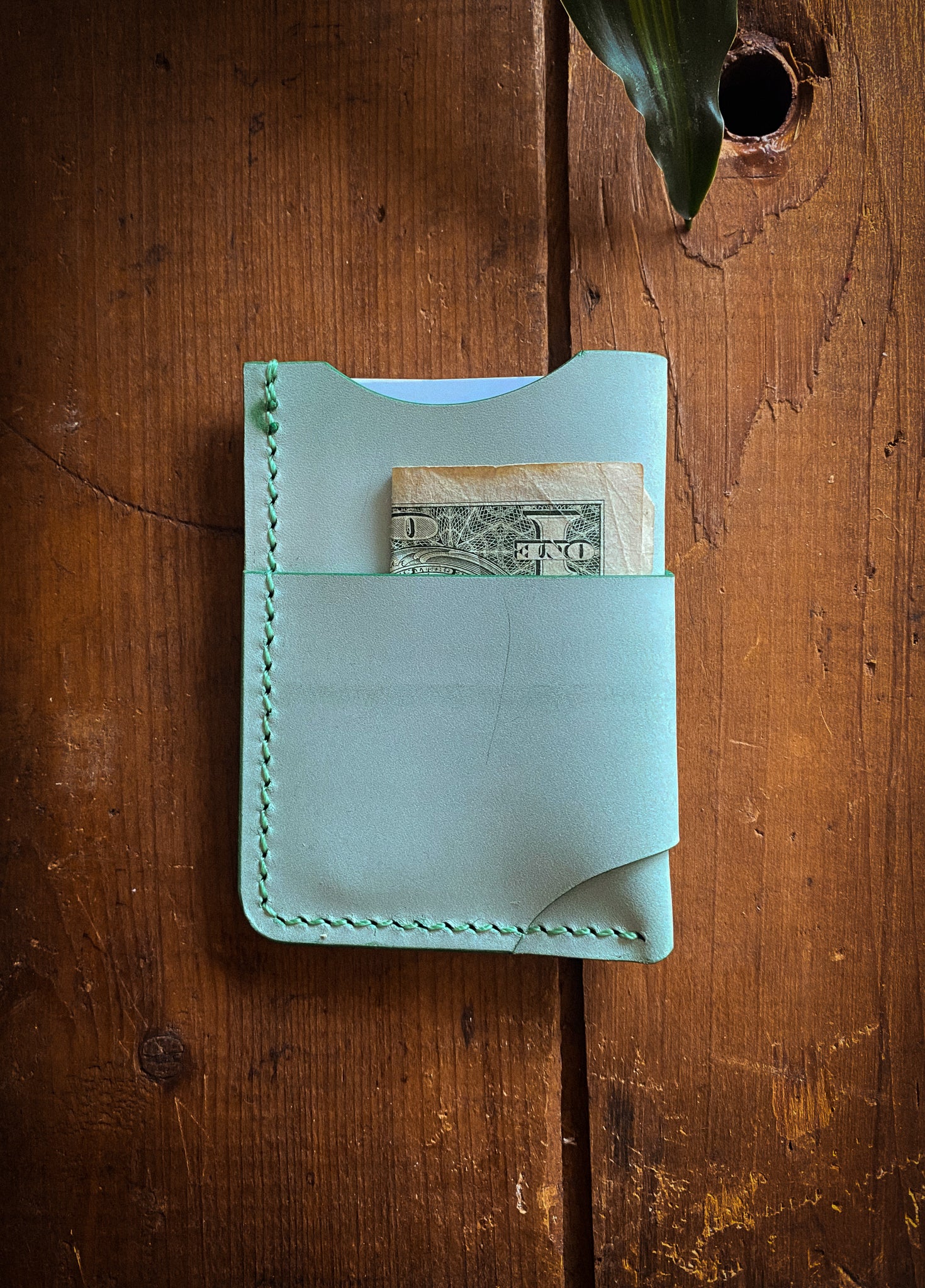 The James Wallet - Mint Ghost Leather