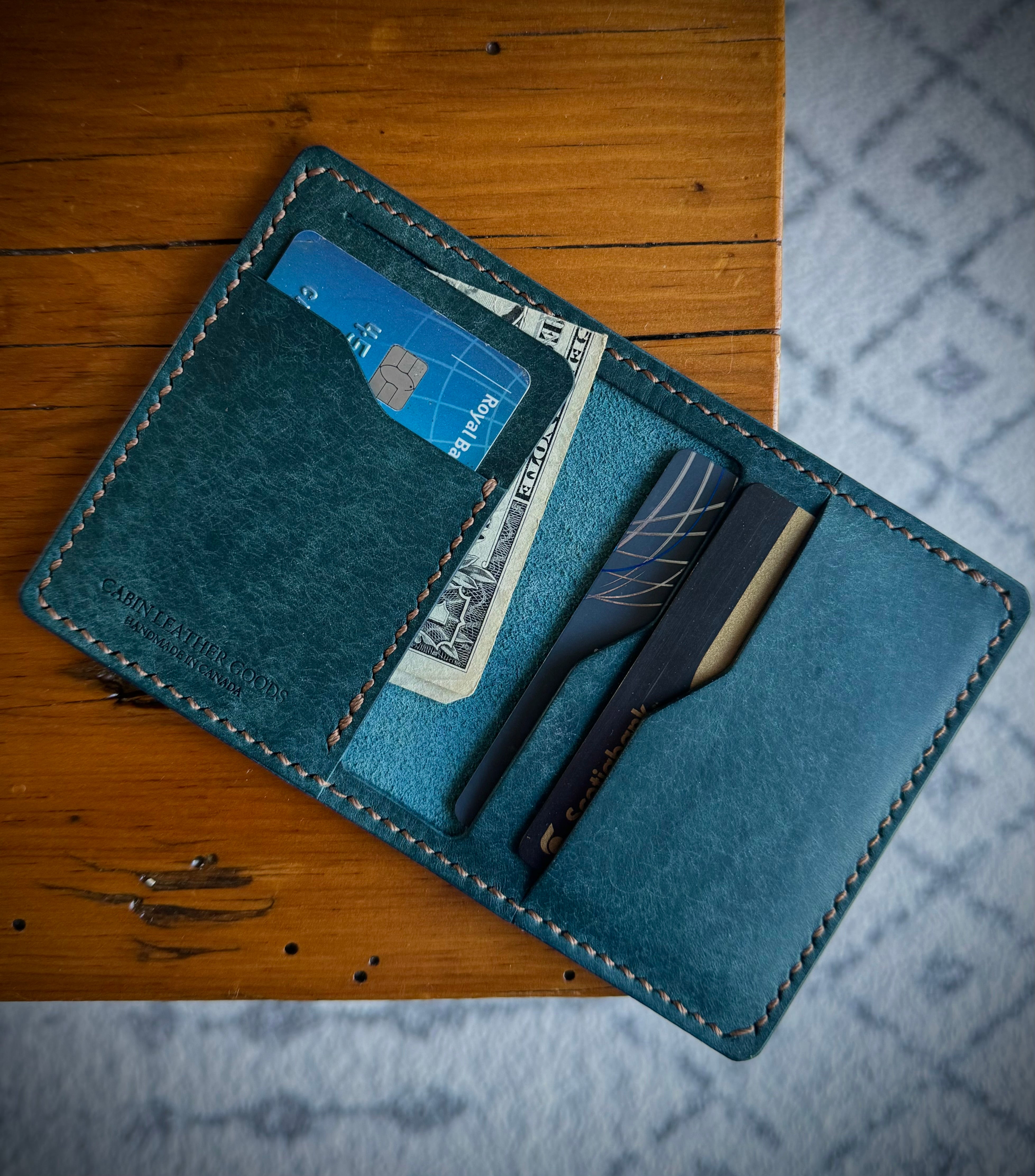 Slim Bi-Fold Wallet - Blue Buttero