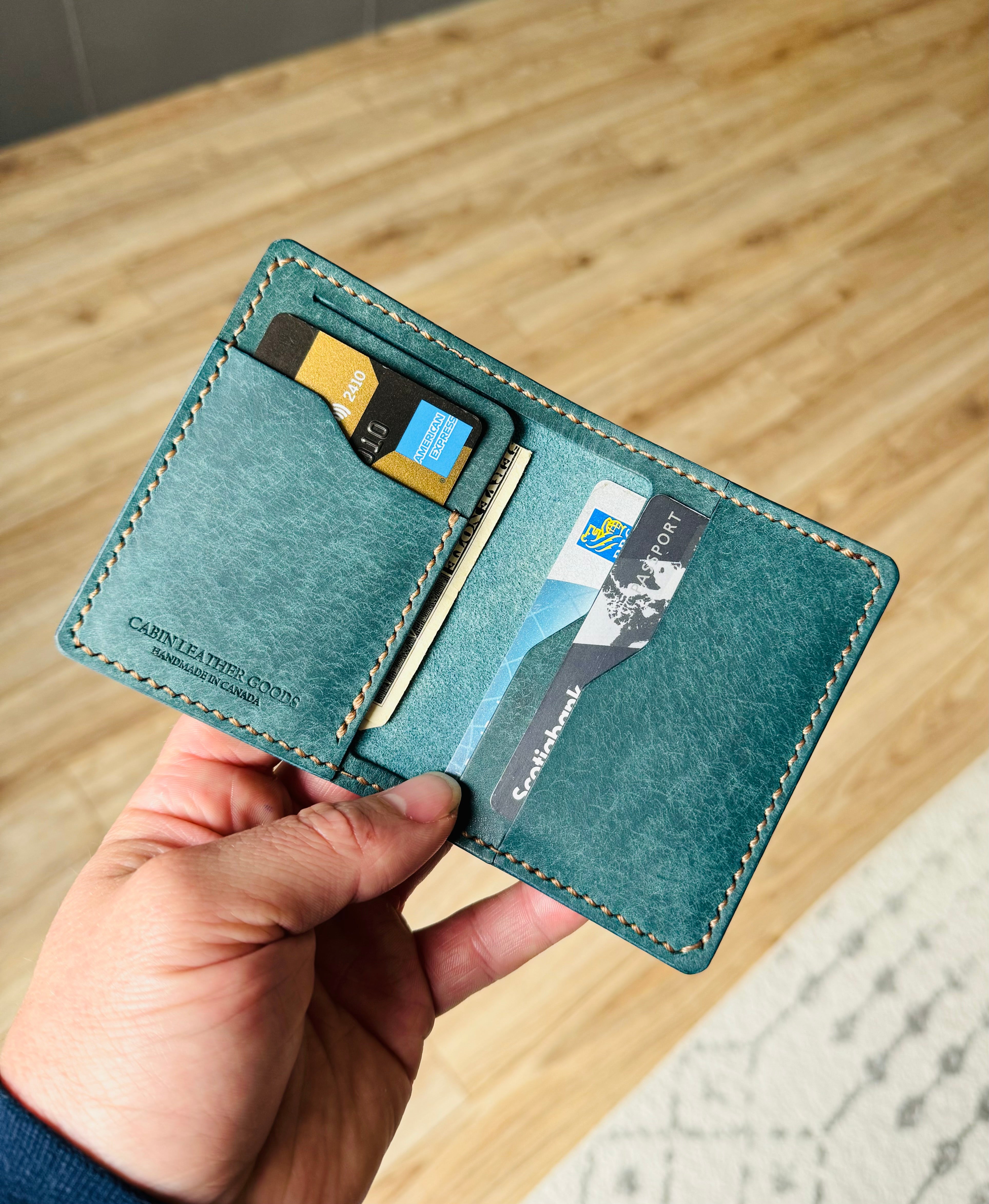 Slim Bi-Fold Wallet - Blue Buttero